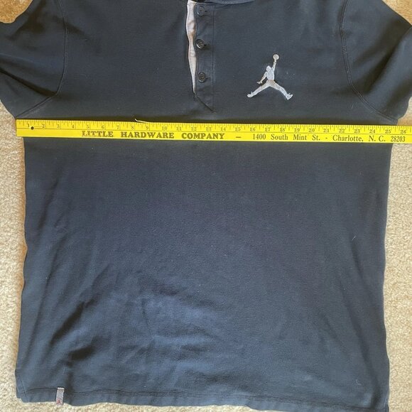 Vtg Jordan Polo Shirt Mens XXL Black Gray Embroidered Jumpman Nike Air Rugby Y2K - Picture 6 of 8